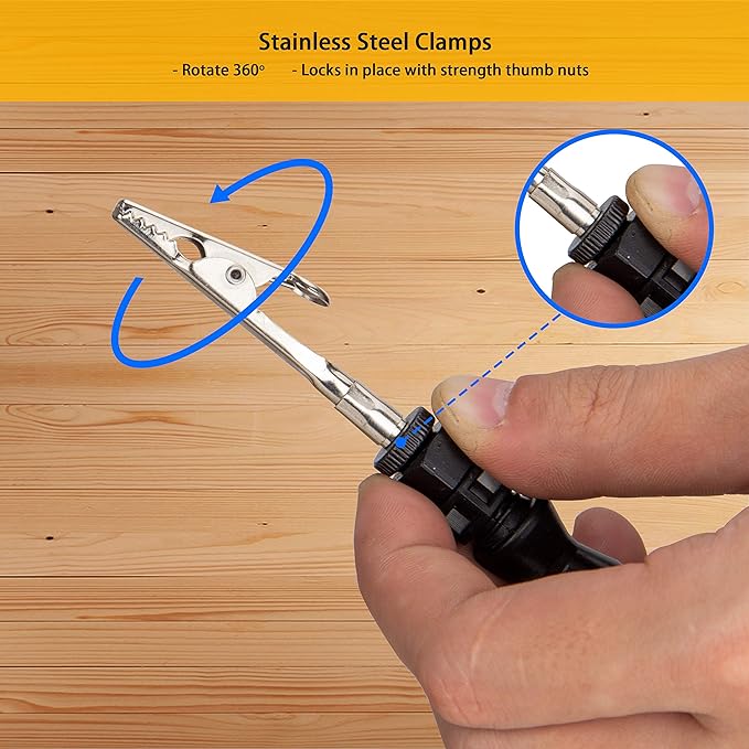 KOTTO Helping Hands Soldering Tool - 4 Arm Non-Slip - Steel Weighted Base with Heavy Duty Clips - Circuit Boards Holder - Crafts Jewelry Hobby Electronic