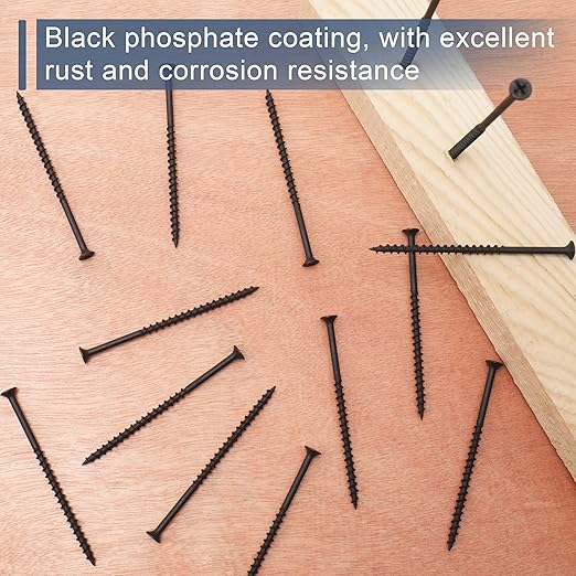 65pcs #10 횞 3-1/2 inch High Hardness Drywall Screws, Black, Coarse Thread, Phillips Drive, Bugle Head, Black Wood Screws, Long Screws, Wood and More