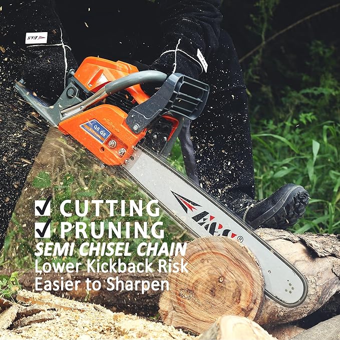 E & S 3 Pack 10 Inch Chainsaw Chain 3/8" LP Pitch .050" Gauge 40 Drive Links Semi-Chisel Chain Saw Chains for Husqvarna, Poulan, Craftsman, Greenworks and More Chainsaw Brands
