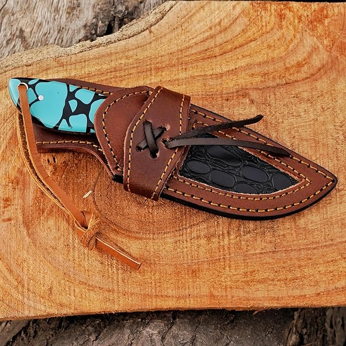 Handmade Cowboy Knife for Men & Women,Outdoor Camping Hiking Knife,Stainless Fixed Blade 7.5’’ Gift for Boy Friend, Full tang knife
