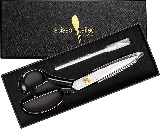 Sewing Scissors Ultra Sharp + Free Craft Knife - 9" Heavy Duty Professional Shears - All Purpose Scissors: Office & Crafts, Perfect for Seamstress, Tailors, Dressmakers, Students, Artists