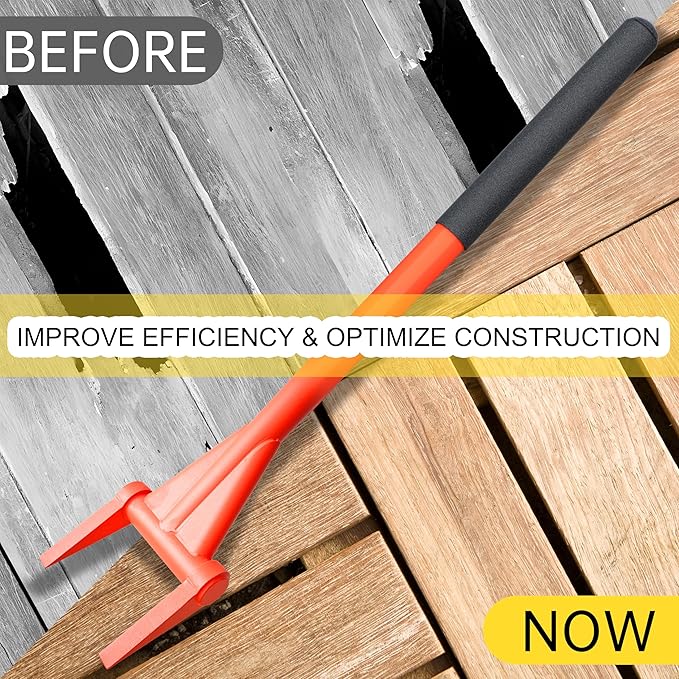 Upgrade ZOOKASEA Pallet Buster 28" with Handle, Heavy Duty Deck Board Removal Tool,Non-Slip Pry Bar Breaker for Flooring, Framing, Roofing and Construction