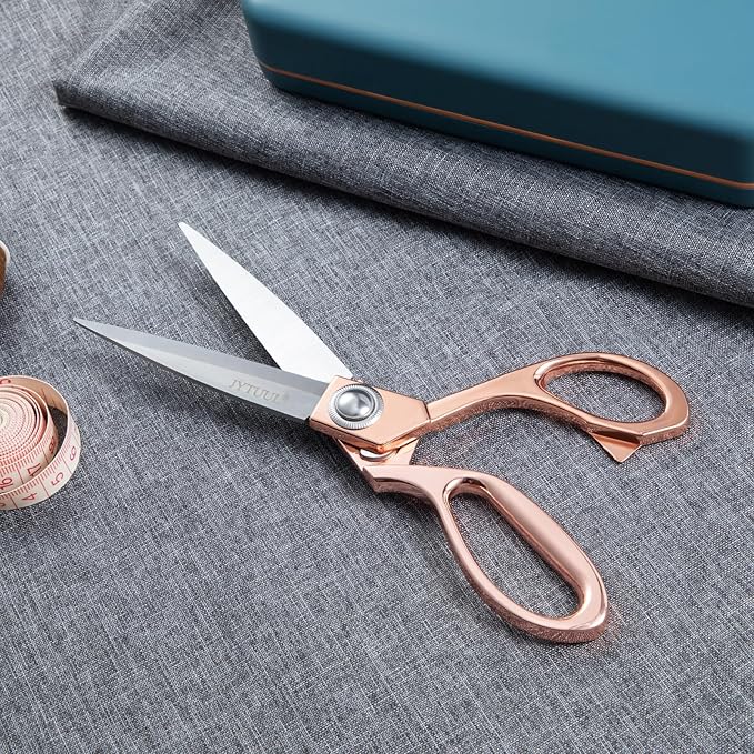 Rose Gold 8" Sharp Tailor Scissors Leather Fabric Scissors Stainless Steel Professional Heavy Duty Clothing Dressmaking Shears Tailor Sewing Fabric Craft Cutting