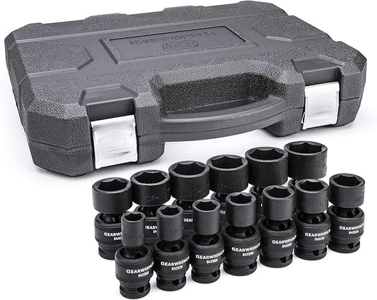 GEARWRENCH 13 Pc. 1/2" Drive 6 Pt. Standard Universal Impact Socket Set, SAE - 84938N