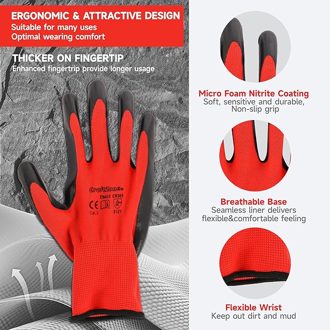 3 Piece Putty Knife & Gloves Set - 2" & 4" Stainless Steel Scraper Tool for Wall Repair Paint Scraper Art Auto & Kitchen Rustproof Durable with Non-Slip Grip DIY Contractors Renters (Gloves Included)