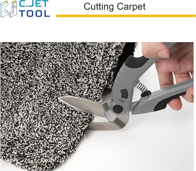 10" Heavy Duty Scissors - Carpet Cutter, Industrial Multipurpose for Cardboard, Leather, Pruning, Gardening - Professional Soft Grip Stainless Steel (Black)