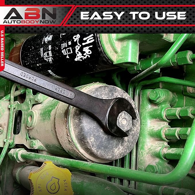 ABN Combination Wrench Set ??16 Pc Raised Panel Metric Wrench Set with Wrench Roll Up Pouch, Black Spanner Wrench Set