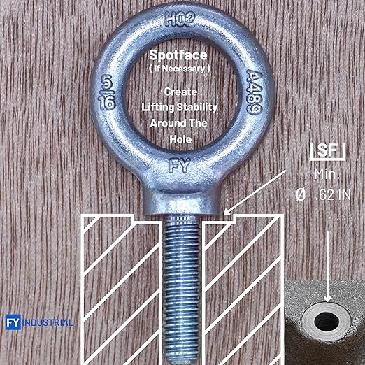 3 Pcs Lifting Shoulder Eye Bolts 5/16" Blue-Bright Zinc Plated