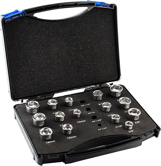 TITE-REACH 3/8 inch Professional Extension Wrench and Low Profile Socket Kit