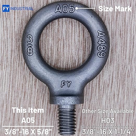 2 Pcs Lifting Shoulder Eye Bolts 3/8"-16 X 5/8"