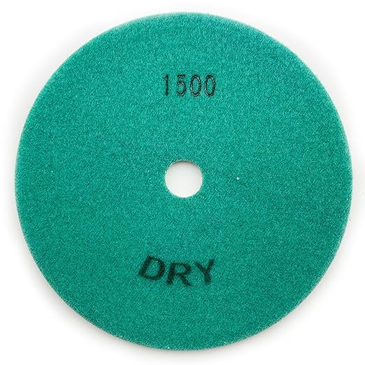 7" High Performance Dry Stone/Concrete Polishing Pads, 2.2mm Segment Height, Turbo Style, 1500 Grit