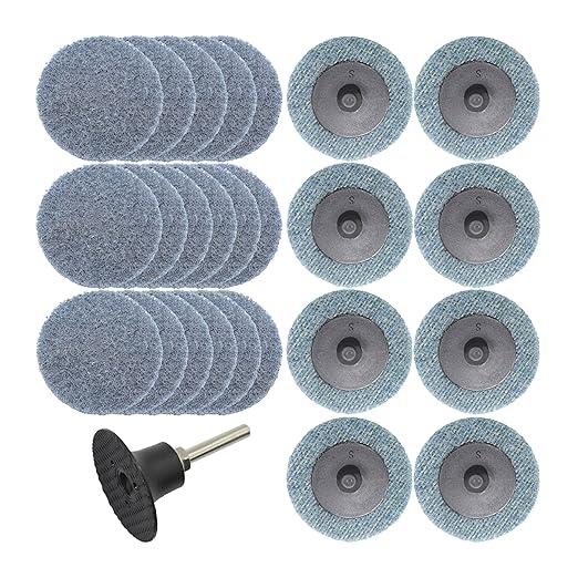 Merryland Surface Conditioning Disc 2 inch for Die Grinder, 2inch Fine Quick Change Disc 25 Pack with 1/4 Inch Shank, Sanding Disc Nylon Non-Woven Disc Paint Rust Metal Steel Iron, DGTAA27C3
