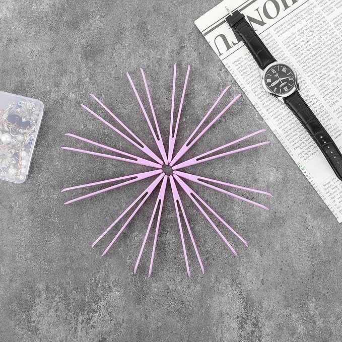 12pcs Plastic Tweezers, 4.5 Inch Bent Tweezers for Kids DIY Jewelry Making, Crafts, Baking Decoration, Reptile Feeding, Purple