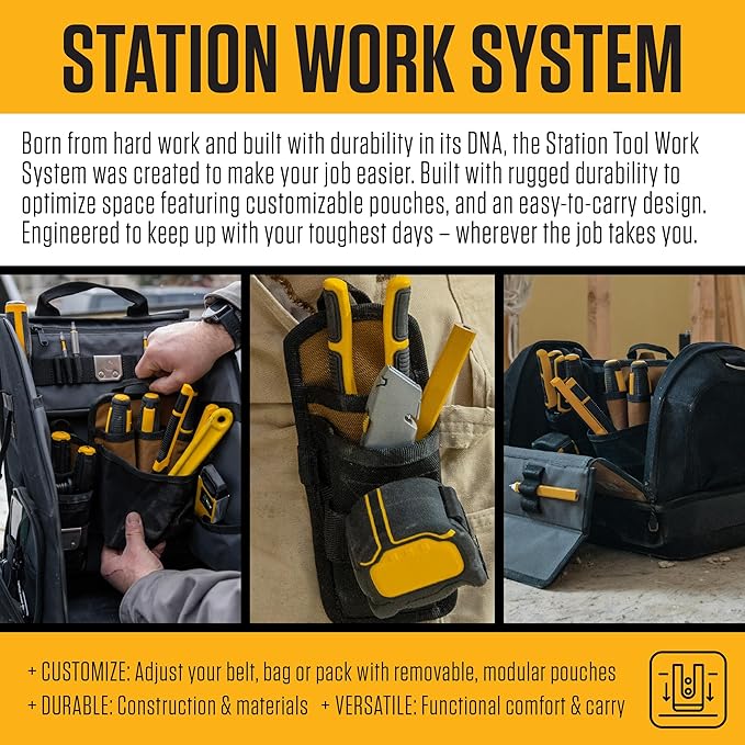 Carhartt Mens Station Tool Bag W/Adjustable Shoulder Straps, Durable, Water-Resistant Tool Organizer, Large Tool Bag