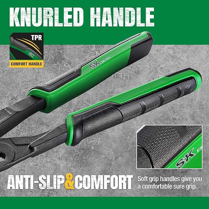 SK 6-Inch Pliers Wrench, Premium CR-V Construction, Smooth Parallel Jaws with Comfortable Grips