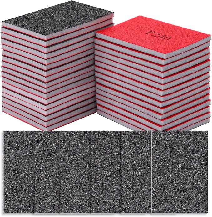 240 Grit Sanding Sponge Set, Sanding Sponges for Wood, Wet Dry Ultra Fine Pads for Automobile Wood Furniture Metal Drywall Polishing