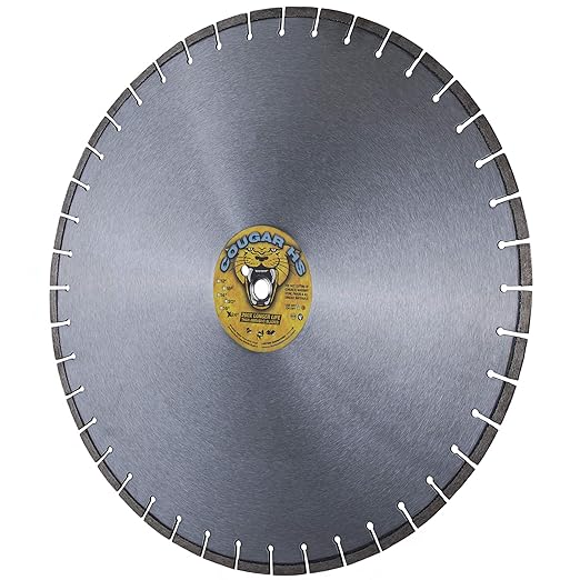 Cougar HS 24 Inch Diamond Concrete Saw Blade, Premium General Purpose Segmented Blade, Dry/Wet Cutting Concrete, Masonry, Brick, & Block 1" Arbor