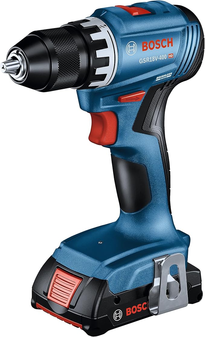 BOSCH GXL18V-27B22 Power Tool Combo Kit - 18V Brushless Compact 1/2 In. Cordless Drill Driver and 1/4 In. Hex Impact Driver (Includes: Two 2.0Ah Batteries, 18V Charger, and Carrying Tool Bag)
