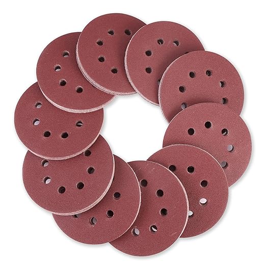 WORKPRO 100-Piece 100 Grit Sanding Discs - 5-Inch 8-Hole Hook and Loop Sandpaper for Random Orbital Sander (Not for Oscillating Tools or Mouse Sander)