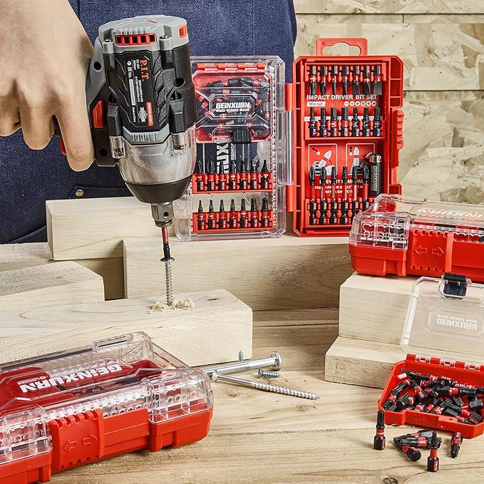 66Pieces Impact Screwdriver Bits Set, Magnetic S2 Steel 1??2??3??Phillips/Square/Torx/Slotted Bits Tips,Impact Bit Holder and Nut Driver with Storage Box Case