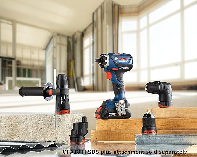BOSCH GXL18V-270B22 18V Brushless 2 Tool Combo Kit with 5-in-1 Flexiclick Cordless Drill Driver and StarlockPlus Oscillating Multi Tool (Tool Set Includes: CORE18V Battery, Charger & Attachments)