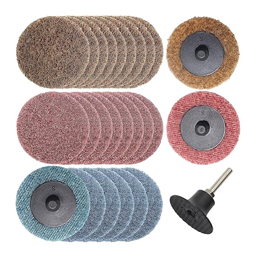 Merryland Surface Conditioning Disc 2 inch for Die Grinder, 2inch Mixed Quick Change Disc 25 Pack with 1/4 inch Shank, Sanding Disc Nylon Non-Woven Paint Rust Metal Steel Iron, DGTAA27C4