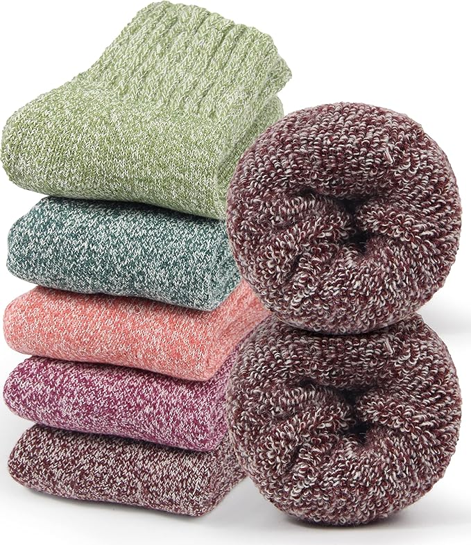 BomKinta Boot Socks for Women Winter Solid Thick Warm Socks Cozy Crew Socks Christmas Gift