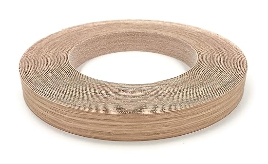 Edge Supply Red Oak 2 in x 25 ft Roll ??Pre-Glued Iron On Wood Veneer Tape ??Wood Veneer Edge Banding Tape with Hot Melt Adhesive, Smooth Sanded Finish Ideal for Furniture & DIY, Made in USA