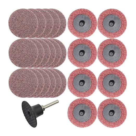 Merryland Surface Conditioning Disc 2 inch for Die Grinder, 2inch Medium Quick Change Disc 25 Pack with 1/4 Inch Shank, Sanding Disc Nylon Non-Woven Disc Paint Rust Metal Steel Iron, DGTAA27C2