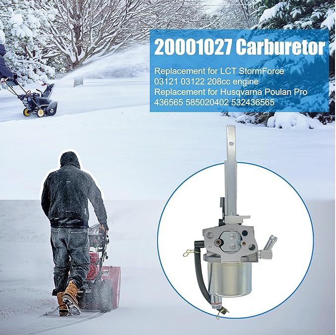 20001368 Carburetor Replacement for Ariens 920402 920021 Snow Blower with LCT 208cc Engine, Replacement for Poulan Pro 587154101 585020402