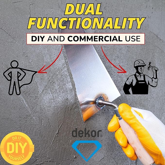 DEKOR Plaster and Brick Trowel - Size 8" - German Stainless Steel Ensures Rust-Free Performance for Masonry Tools, Bricklaying, Plastering - Commercial and DIY Use - Made in Europe - Wooden Handle