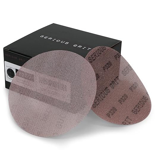 Serious Grit - 6-Inch 320 Grit Ceramic Mesh Sanding Discs - Hook & Loop Dust-Free Net Abrasive for Wood, Drywall, Paint, Auto Body - Long Life Ceramic Grain - Universal Fit 125mm Sandpaper - 50 Pack