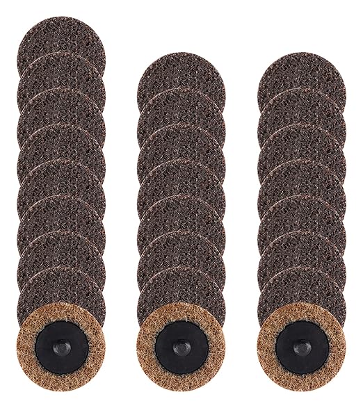 Abrasives 2" Nylon Surface Conditioning Quick Change Sanding Discs with R-Type Backing Coarse 80 Grit - 25 Pack