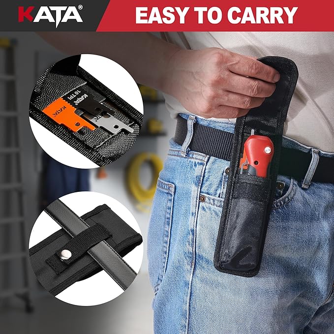 KATA Multi Blade Folding HandSaw - 5-In-1 Drywall Cutter Saw Quick Change Design in Canvas Bag - Multi Blades Small Hacksaw Tool, Craft Hand Job Saw for DIY, Metel, PVC, Sheetrock, Plywood Cutting