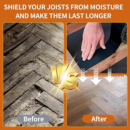 Joist Tape for Decking 4 Inch x 50 Feet 4 Pack, Weatherproof Butyl Sealant Deck Joist Tape竊똏rotects The Top of The Joist, Beam, and Wood