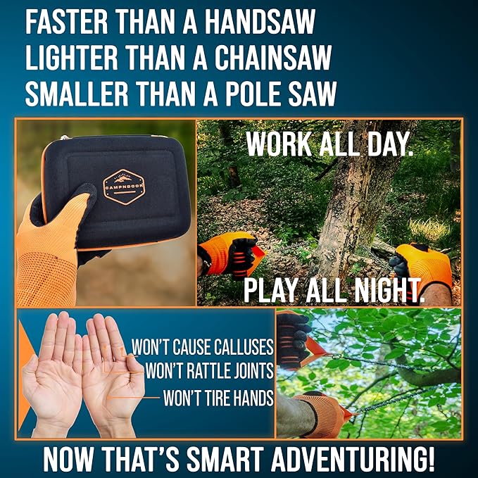 High Limb Rope Saw 53 In Chain Only - Zero Effort 360 Rope Chain Saw - Sharp Manual Tree Limb Cutter - Hand Chainsaw - Fast and Easy Pocket Chainsaw
