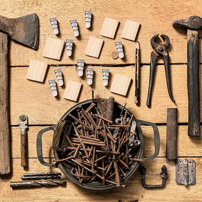 40 Pack Axe Hammer Handle Wedge Kit, 20 Wooden and 20 Corrugated Steel Wedges for Hatchet Repair