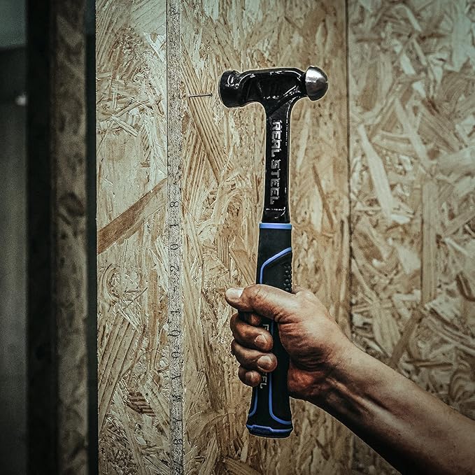 Real Steel Ball Peen Hammer 24 Oz, One Piece Forged Metalworking Tool Ball Pein Hammer r 0519