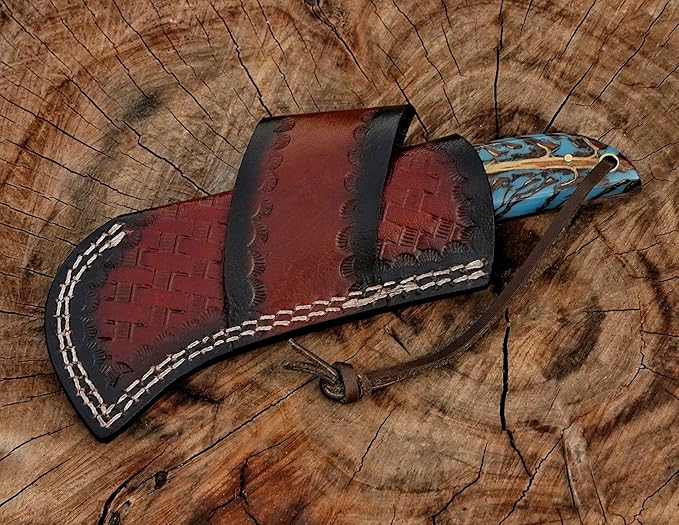 Handmade farier rasp Steel Lineman’s Hawkbill knife with Leather sheath, Heavy Duty Utility Knife blade Electrician Wire Skinning knife for professional.