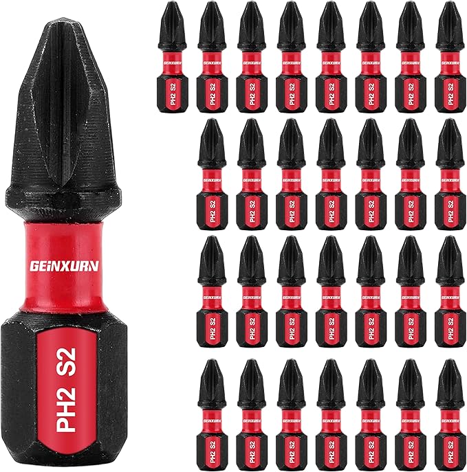 Impact Tough #2 Phillips 1 in. Insert Driver Bits,30Pack Bulk PH2 Screwdriver Bits Set