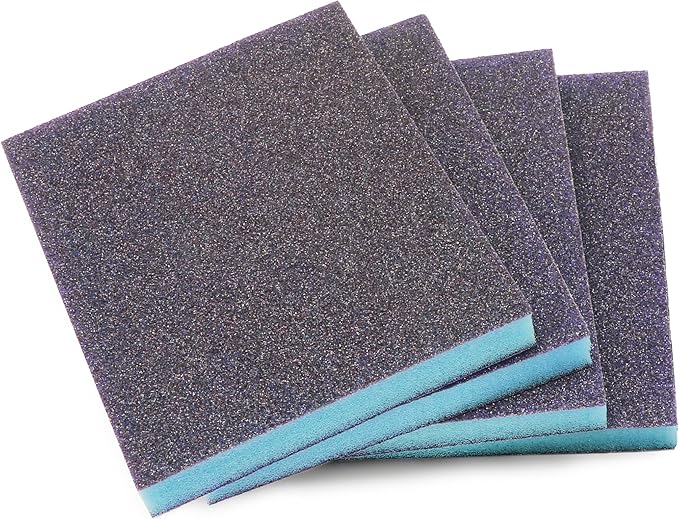 4Pcs 60 Grit Sanding Sponge, Jamiikury Coarse Sanding Blocks Washable and Reusable, Wet Dry Sandpaper Sponge for Wood Metal Furniture Paint and Drywall