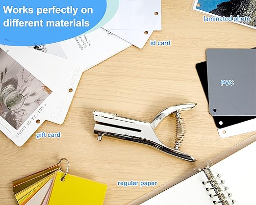 MyLifeUNIT Single Hole Punch, 1/4 Inch Heavy Duty Hole Puncher for Crafts Tags Paper ID Cards PVC Cardboard