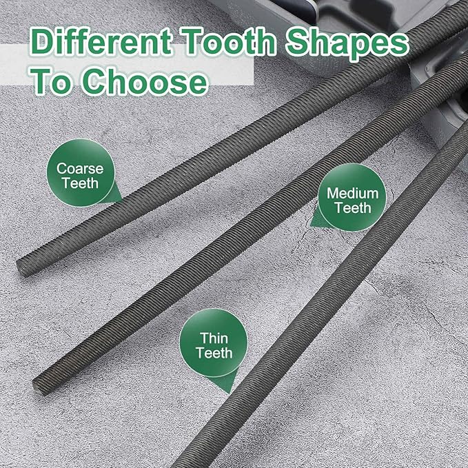 HARFINGTON 8" Round Medium Cut File Double Cut Teeth Medium Metal File High Carbon Steel T12 without Handle for Metal Wood Finishing Roughing, Grey