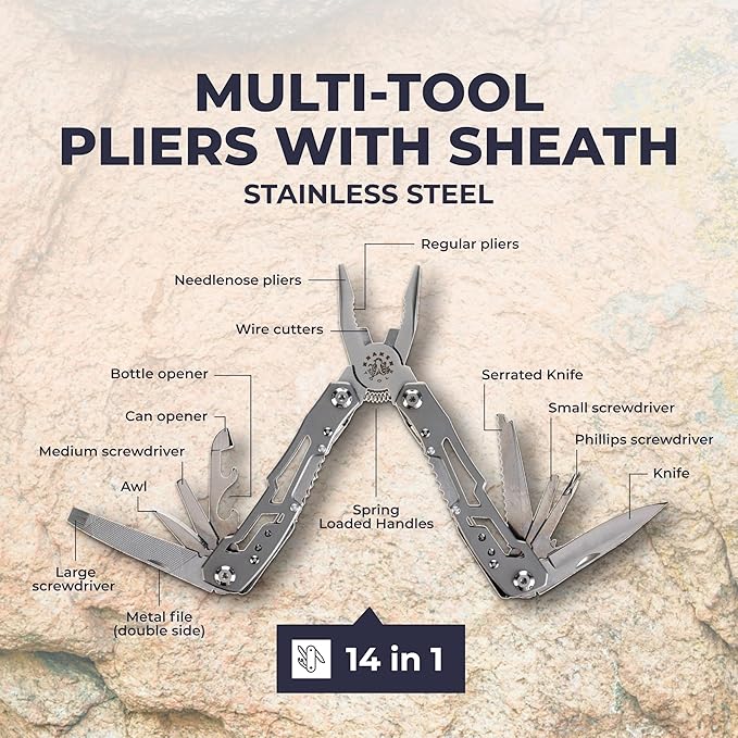 14 in 1 Stainless Steel Multi Tool Pliers