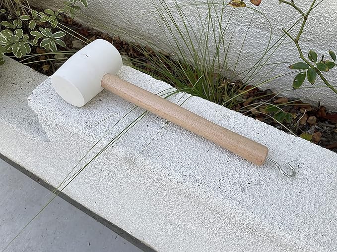 Sandbaggy Rubber Mallet | 20 oz Industrial Grade | For Applications Like Construction & Landscaping | Made of Solid Oak | Comfortable for All Day Use | Includes Tent Peg Remover (Pack of 20, White)