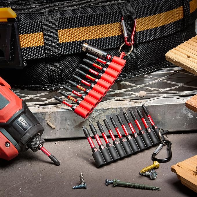 Impact Square Screwdriver Bits Set, 20 Pieces 2?쒶agnetic(SQ1/SQ2/SQ3) S2 Steel Multi Cross Driver Bits and 1 Pc Bit Holder with Soft Hanging Strips