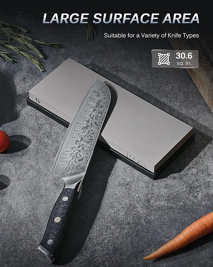 KYOKU Sharpening Stone Whetstone Kit, Knife Sharpening Set with 1000 & 6000 Grit Knife Sharpener Stones, Professional Japanese Whetstone Bundle with Nonslip Rubber Mat Rust Remover Flattening Stone