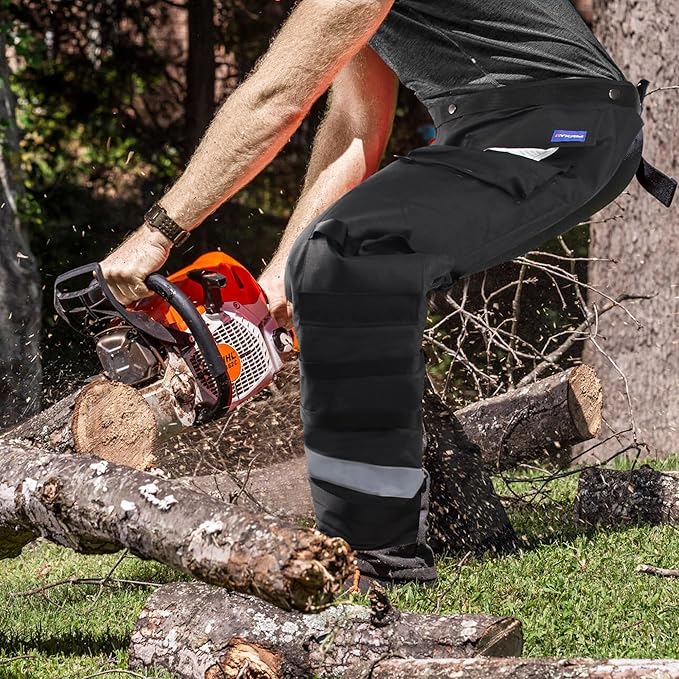 AYKRM Chainsaw Chaps 8-layer Protective Apron Wrap Adjustable orange Chainsaw Pants/Chap for Loggers Forest Workers