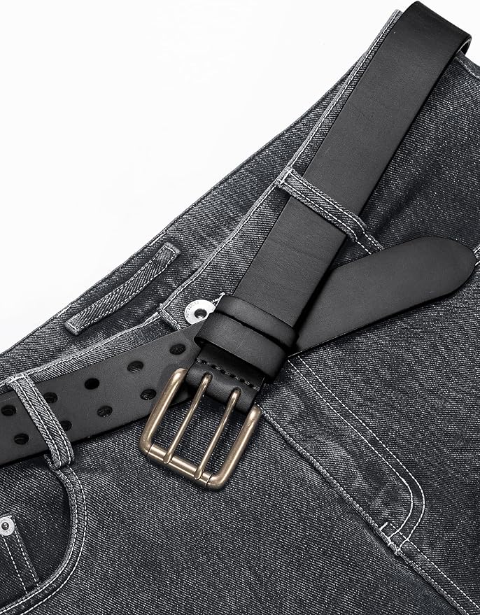 Thicken Full Grain Leather Mens Belt Heavy Duty Mens Work Belt Mens Belt High Hardness Buckle Packed In Gift Box