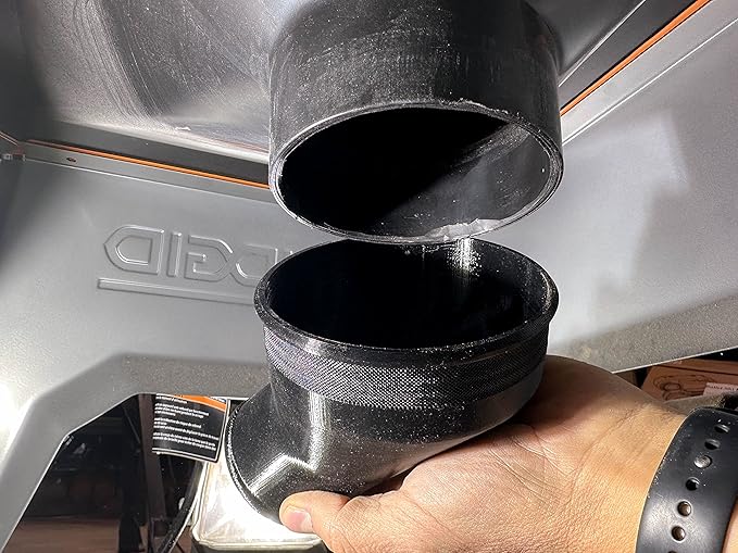 Angled Reducer 4” to 1-1/4", Connect Shop Vac to Dust Collection Port (4in to 1.25in), Adapter Converter, 45-Degree Elbow, Attach Woodworking Dust Chute to Vacuum Hose, R4520 R4512 (4" to 1-1/4")